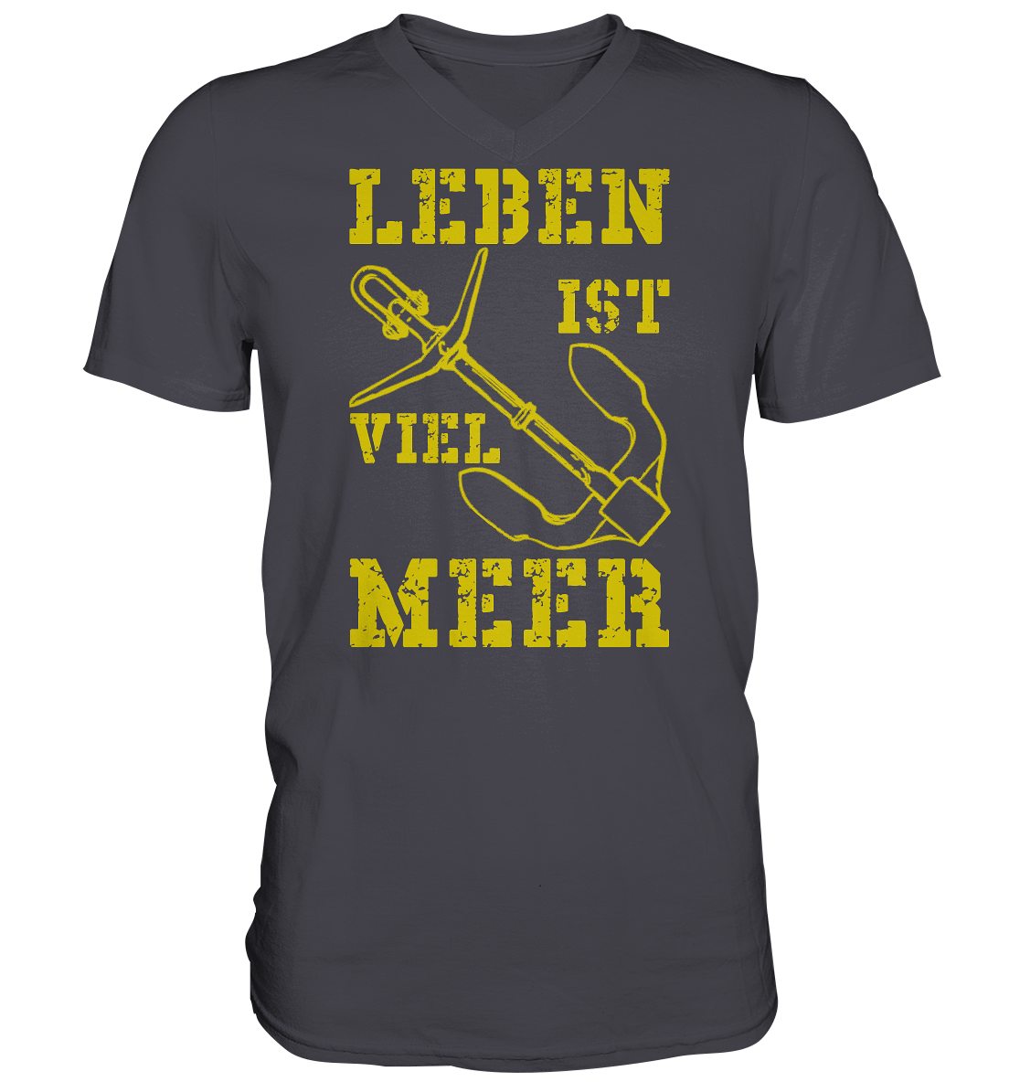 Leben ist viel MEER - gelb - Mens V-Neck Shirt
