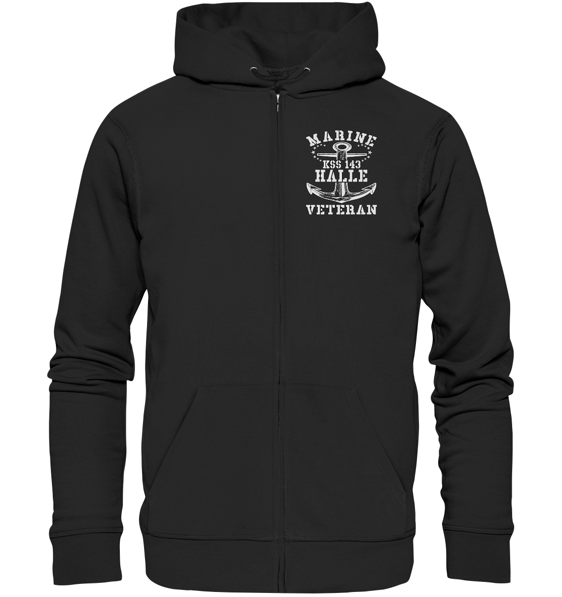 KSS 143 HALLE Marine Veteran Brustlogo - Organic Kapuzenjacke