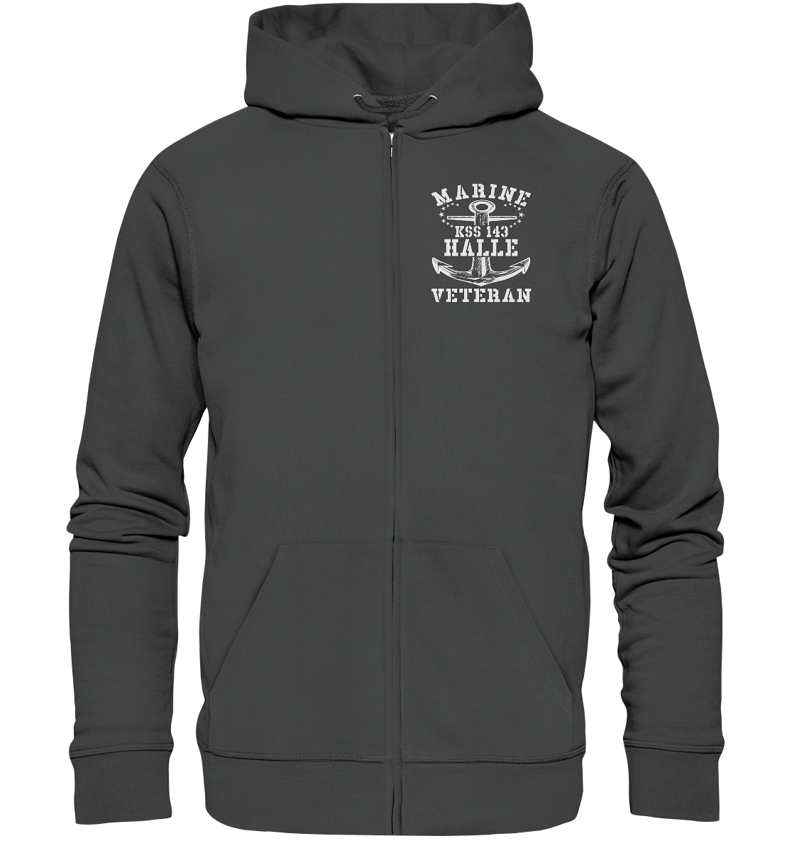 KSS 143 HALLE Marine Veteran Brustlogo - Organic Kapuzenjacke