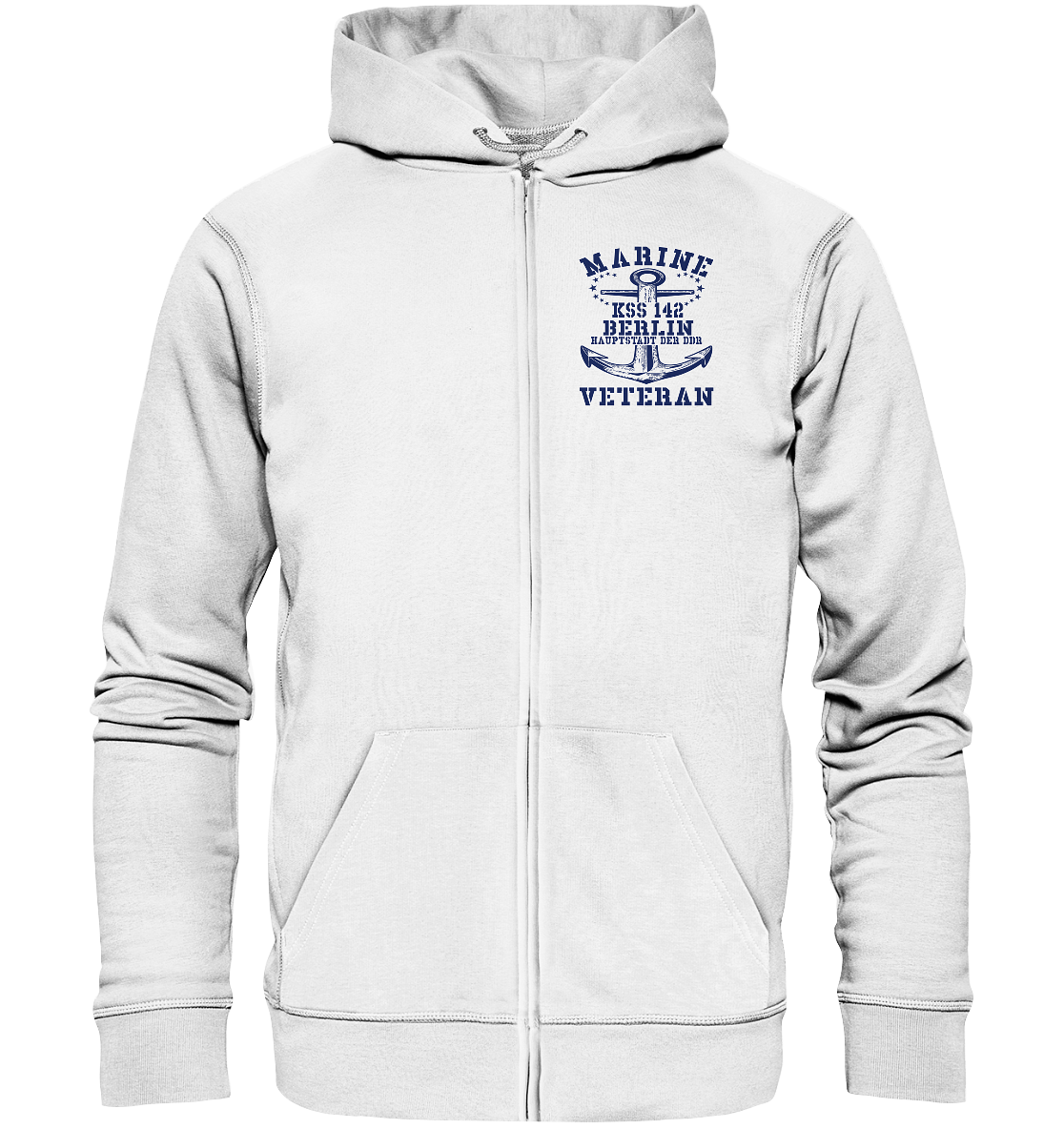 KSS 142 BERLIN - HAUPTSTADT DER DDR Marine Veteran Brustlogo - Organic Kapuzenjacke