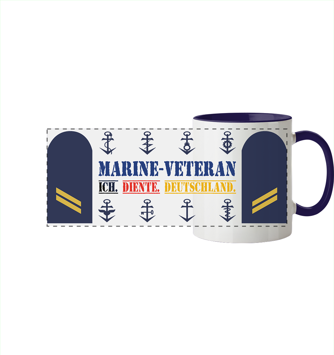 Dienstgradbecher OBERGEFREITER Marine Veteran - Panorama Tasse zweifarbig