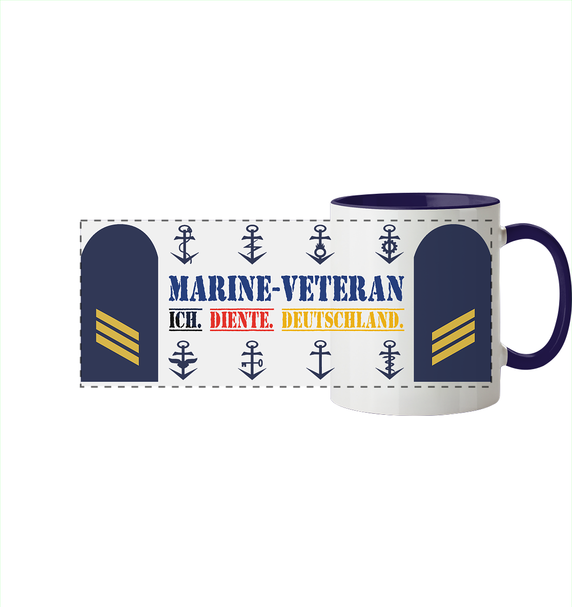 Dienstgradbecher HAUPTGEFREITER Marine Veteran - Panorama Tasse zweifarbig