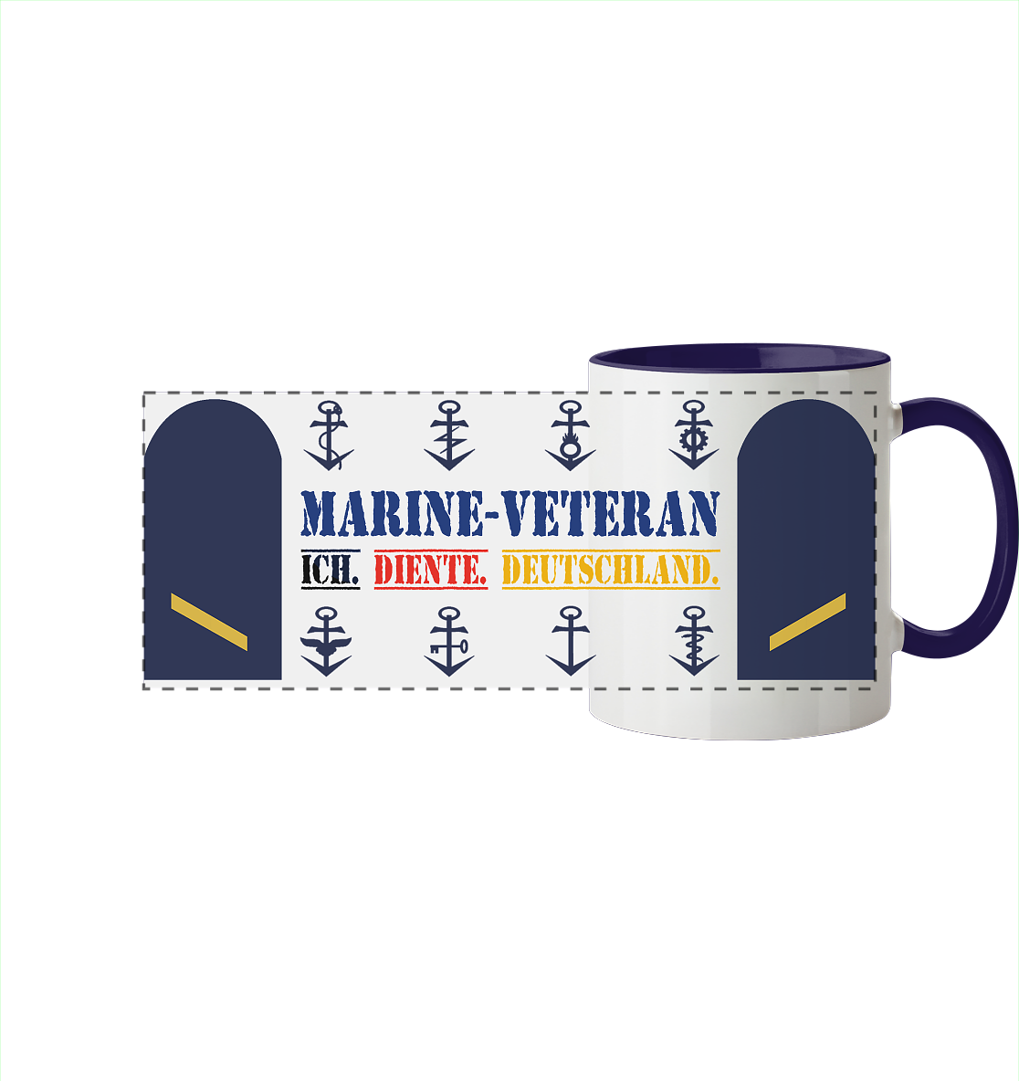 Dienstgradbecher GEFREITER Marine Veteran - Panorama Tasse zweifarbig