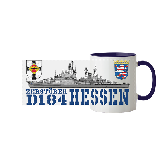 Zerstörer D184 HESSEN - Panorama Tasse zweifarbig