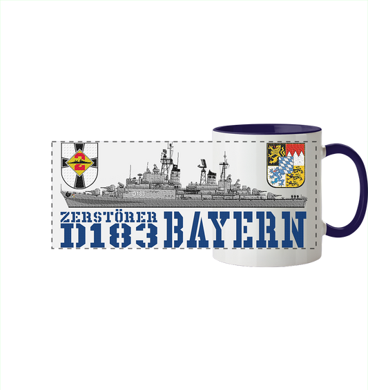 Zerstörer D183 BAYERN - Panorama Tasse zweifarbig