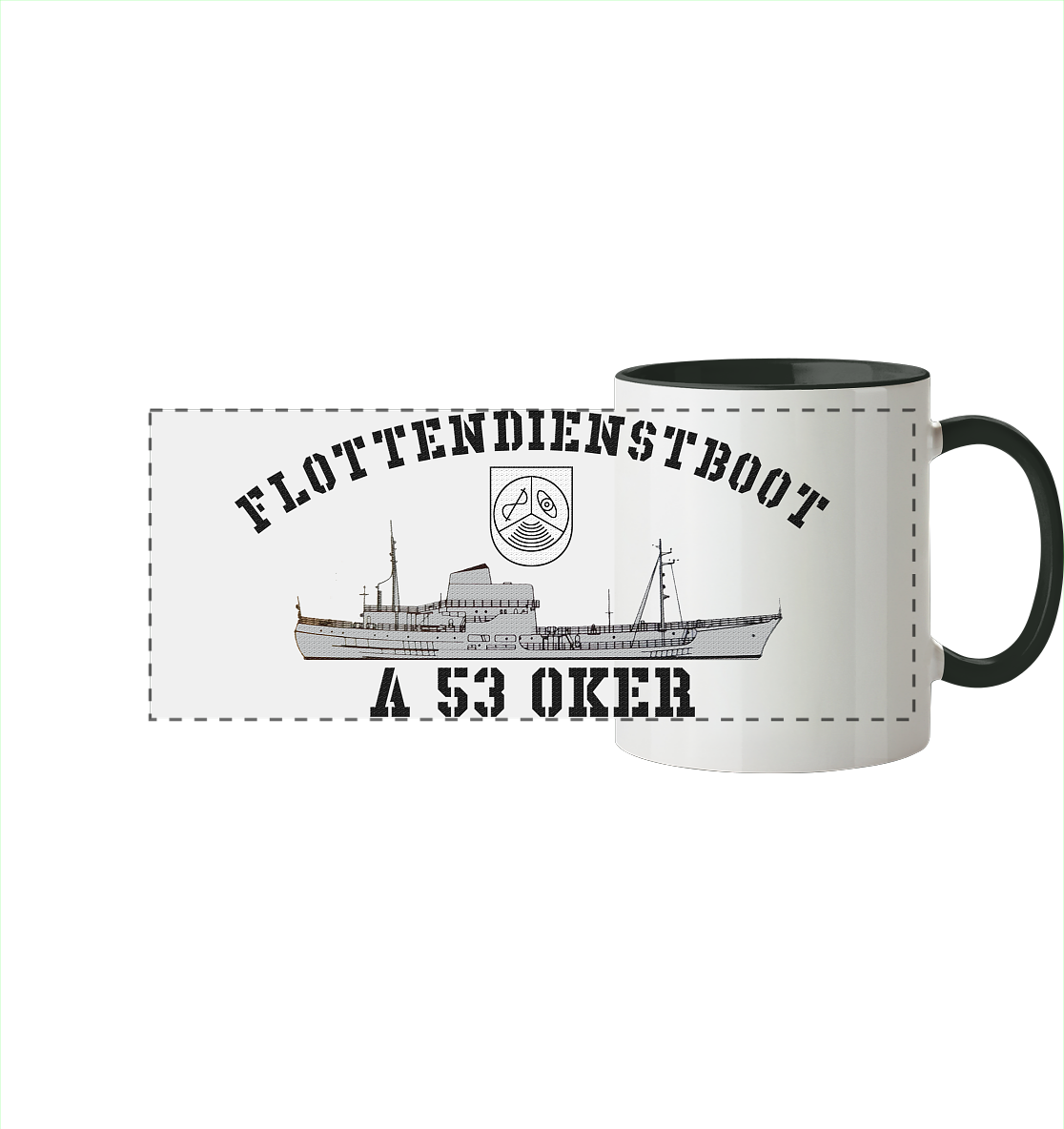 A53 FD-Boot OKER - Panorama Tasse zweifarbig