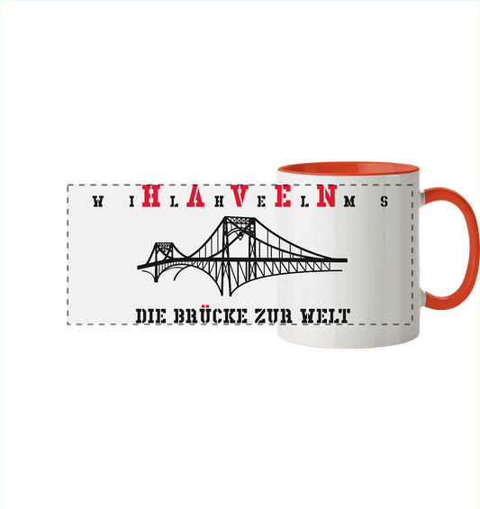 WILHELMSHAVEN - Die Brücke zur Welt - Panorama Tasse zweifarbig