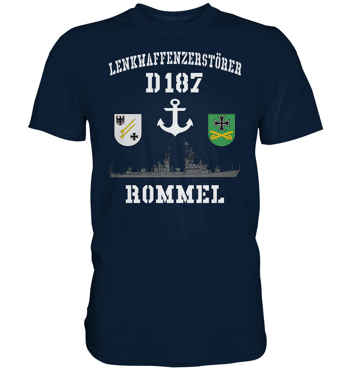 Lenkwaffenzerstörer D187 ROMMEL Anker - Premium Shirt