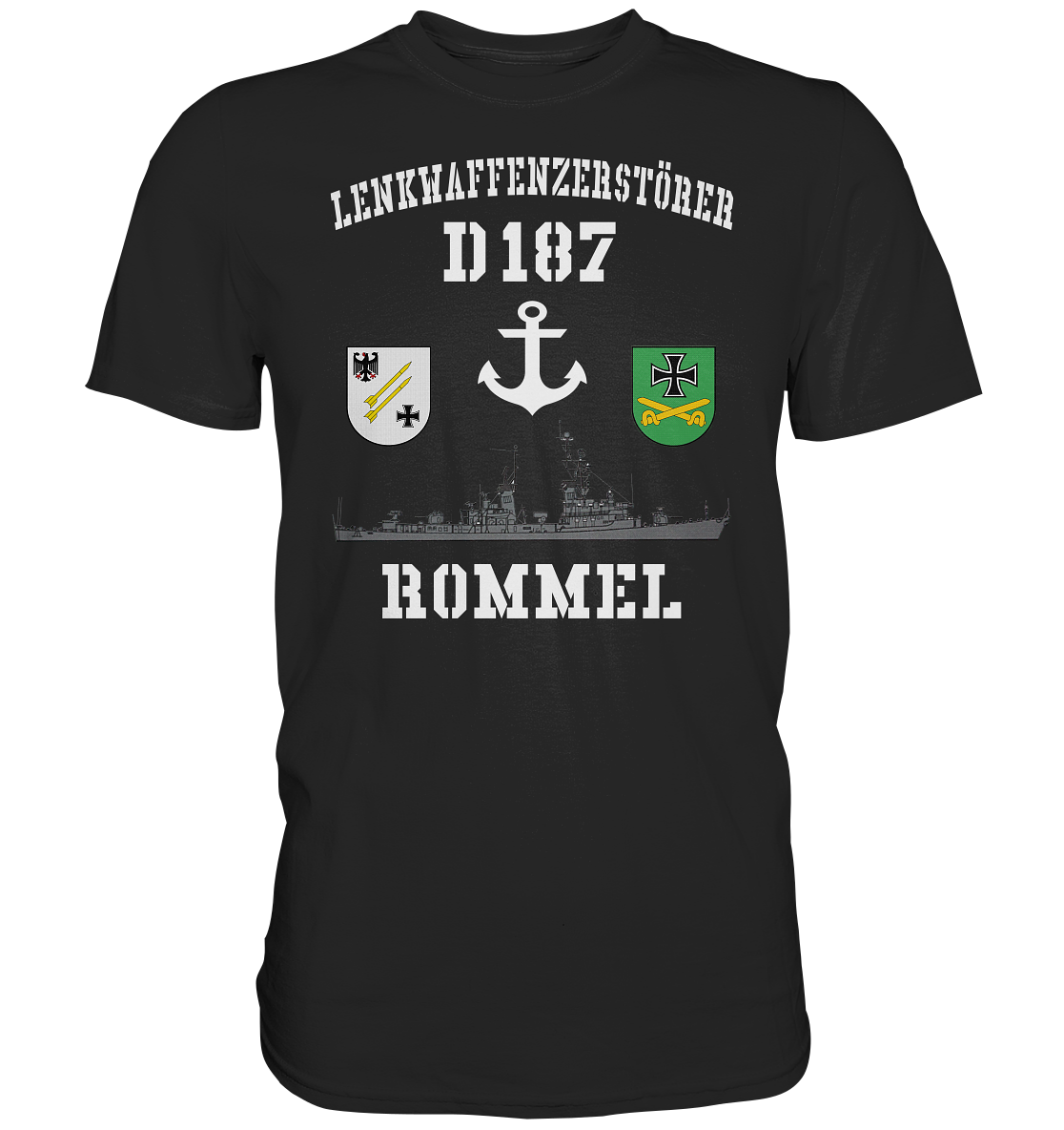 Lenkwaffenzerstörer D187 ROMMEL Anker - Premium Shirt