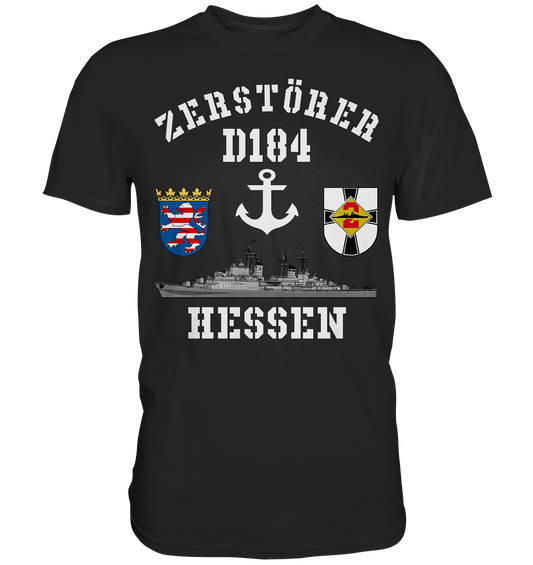 Zerstörer D184 HESSEN - 2. Zerstörergeschwader beidseitig bedruckt - Premium Shirt