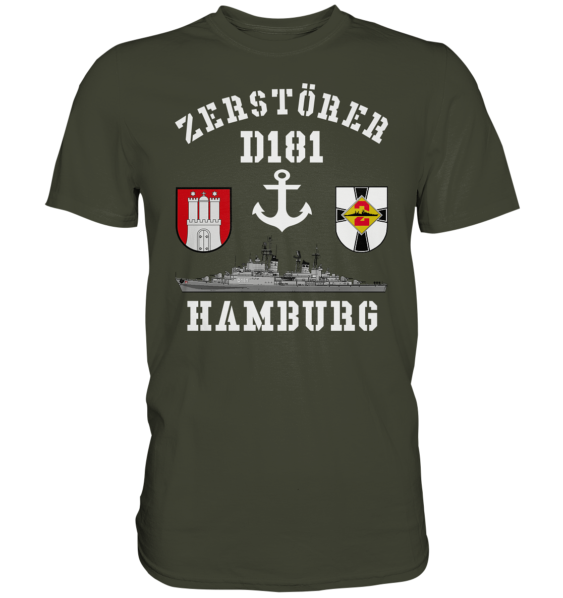 Zerstörer D181 HAMBURG Anker - Premium Shirt