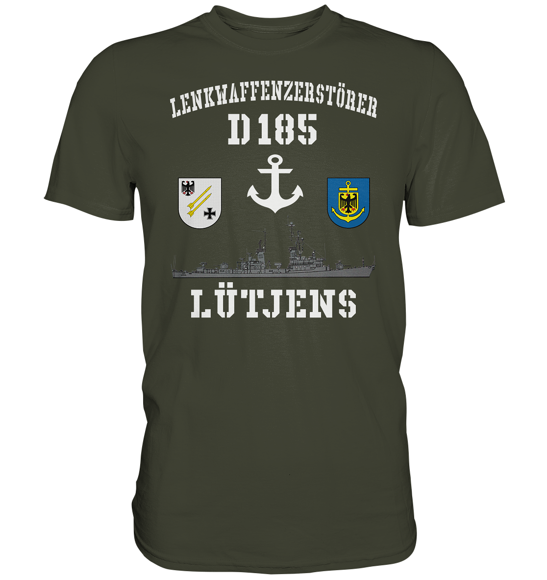 Lenkwaffenzerstörer D185 LÜTJENS Anker - Premium Shirt