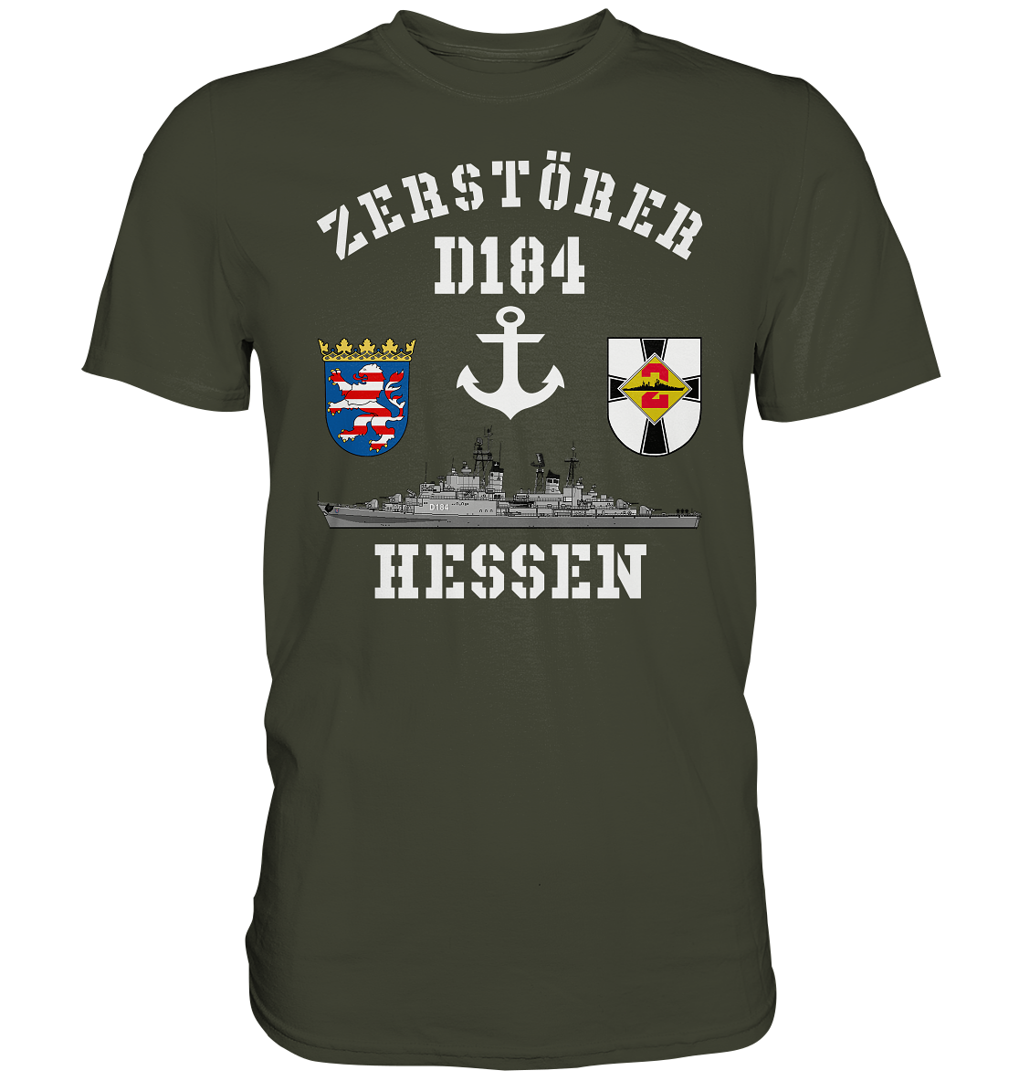 Zerstörer D184 HESSEN Anker - Premium Shirt