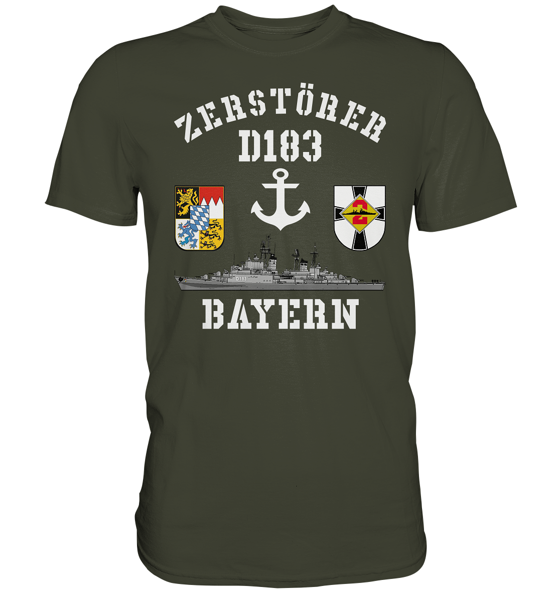 Zerstörer D183 BAYERN Anker - Premium Shirt