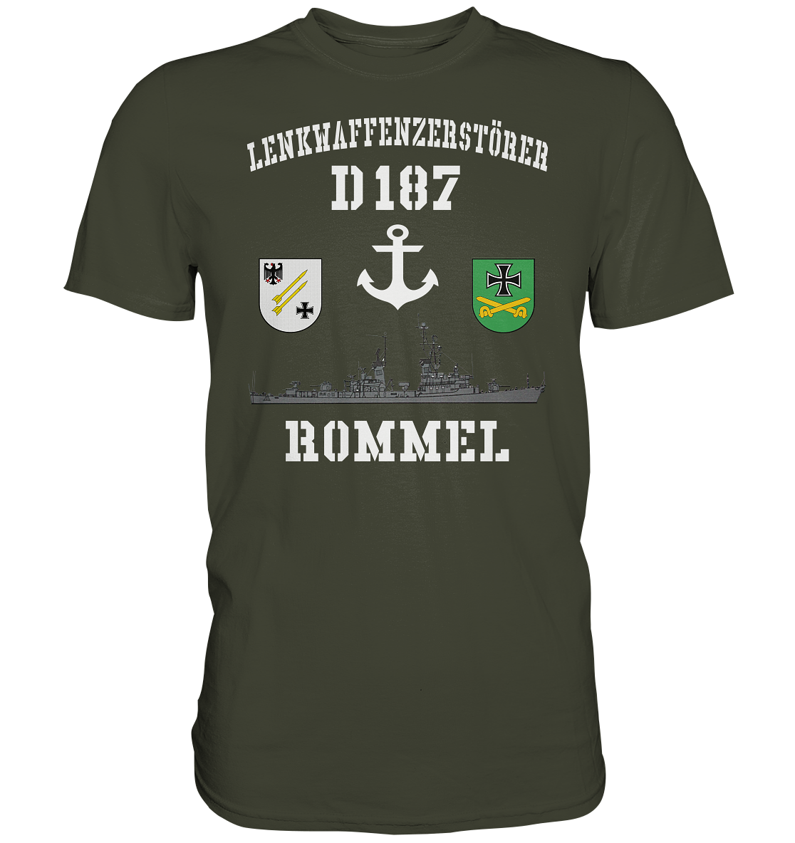 Lenkwaffenzerstörer D187 ROMMEL Anker - Premium Shirt