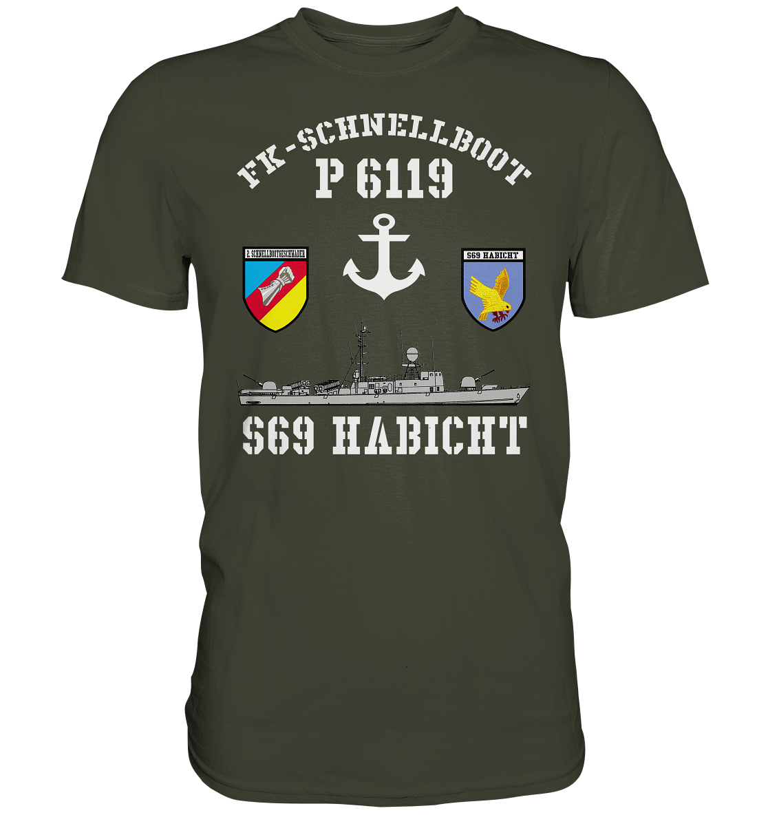 FK-Schnellboot P6119 HABICHT 2.SG Anker  - Premium Shirt