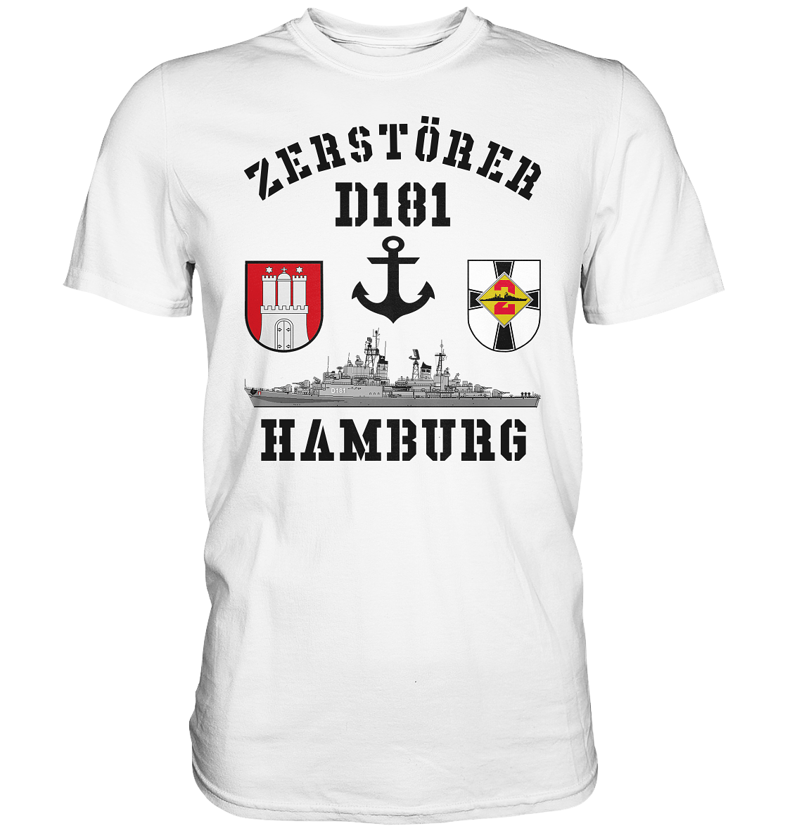Zerstörer D181 HAMBURG Anker - Premium Shirt