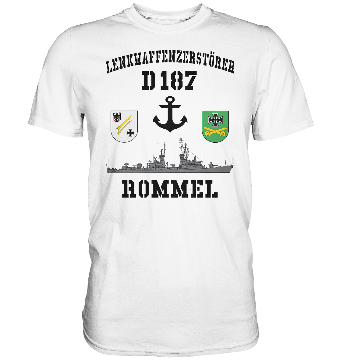 Lenkwaffenzerstörer D187 ROMMEL Anker - Premium Shirt