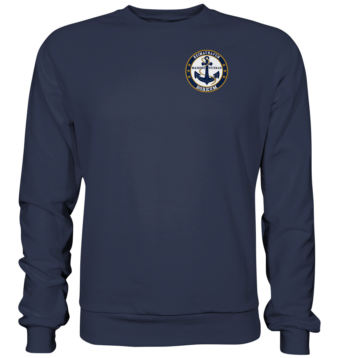 Marine Veteran Heimathafen BORKUM Brustlogo - Premium Sweatshirt