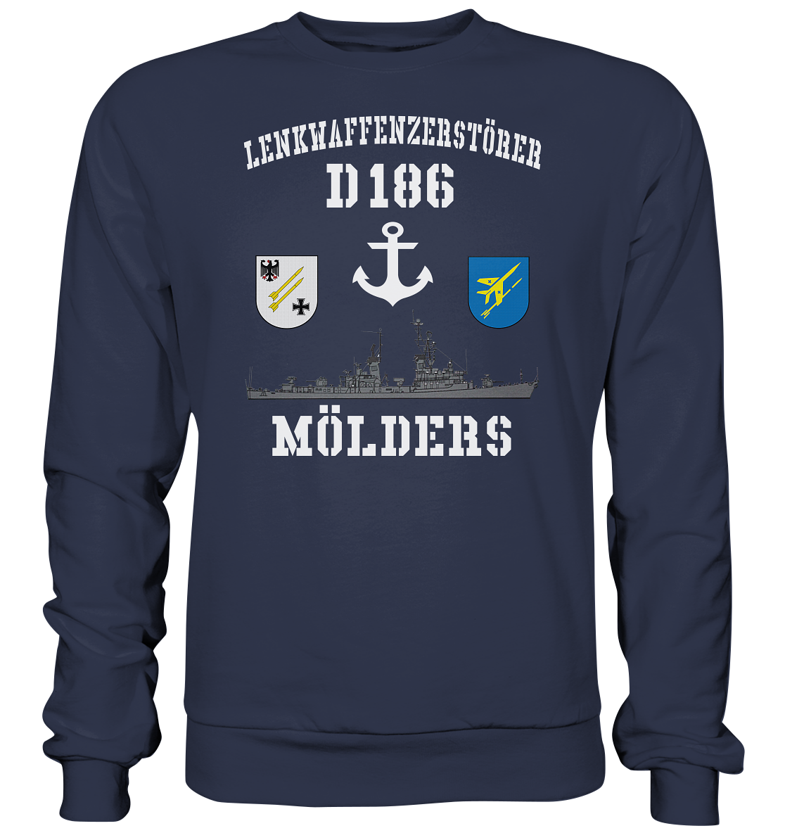 Lenkwaffenzerstörer D186 MÖLDERS Anker - Premium Sweatshirt