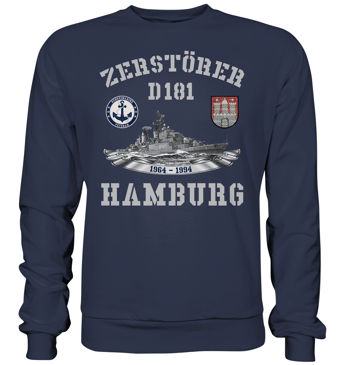 Zerstörer D181 HAMBURG Bundesmarine Veteran - Premium Sweatshirt
