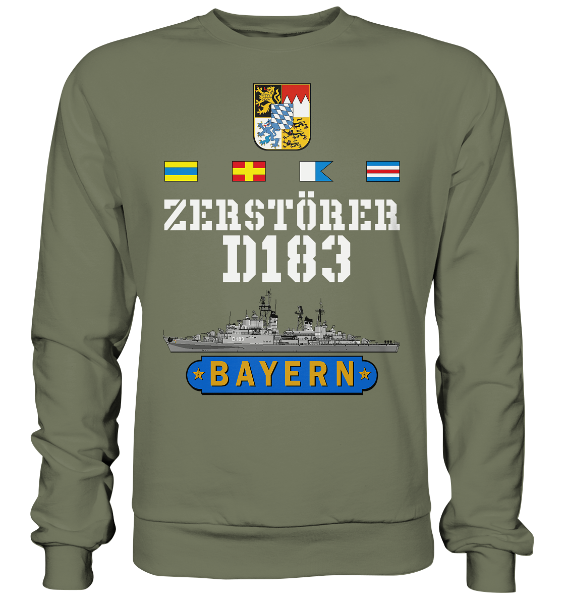 Zerstörer D183 BAYERN Wappen Marine Veteran  - Premium Sweatshirt