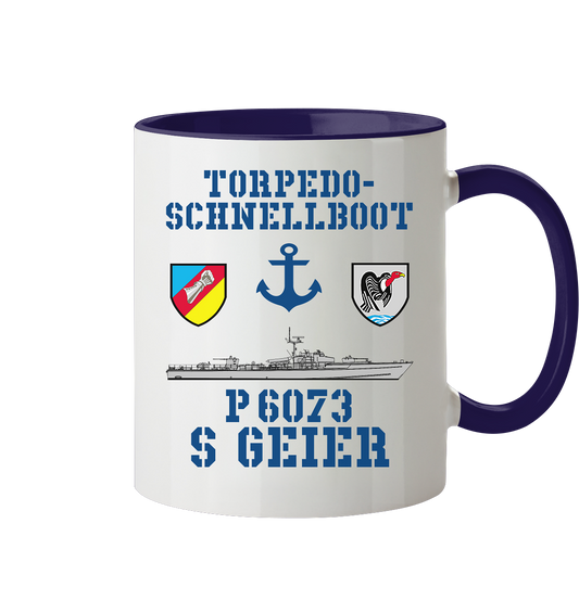Torpedo-Schnellboot P6073 GEIER Anker - Tasse zweifarbig