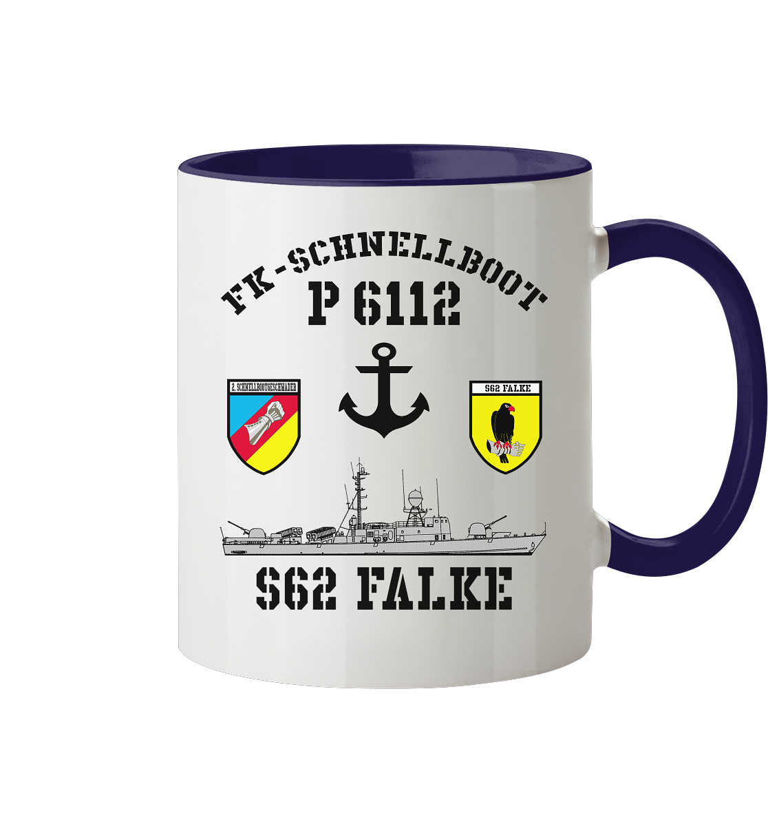 FK-Schnellboot P6112 FALKE 2.SG Anker  - Tasse zweifarbig
