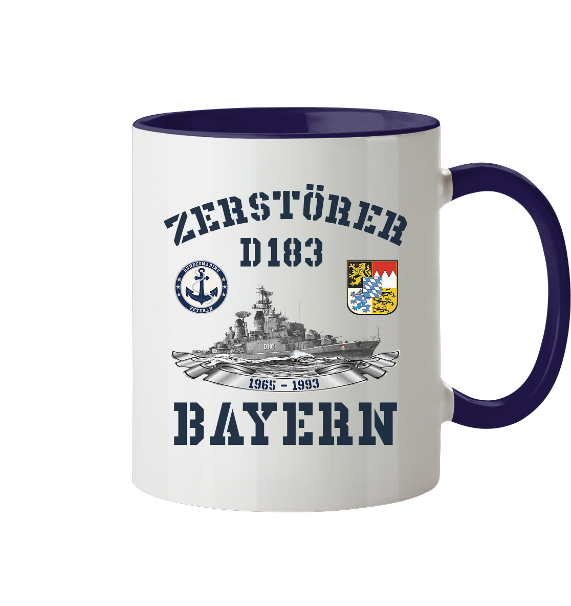 Zerstörer D183 BAYERN Bundesmarine Veteran - Tasse zweifarbig