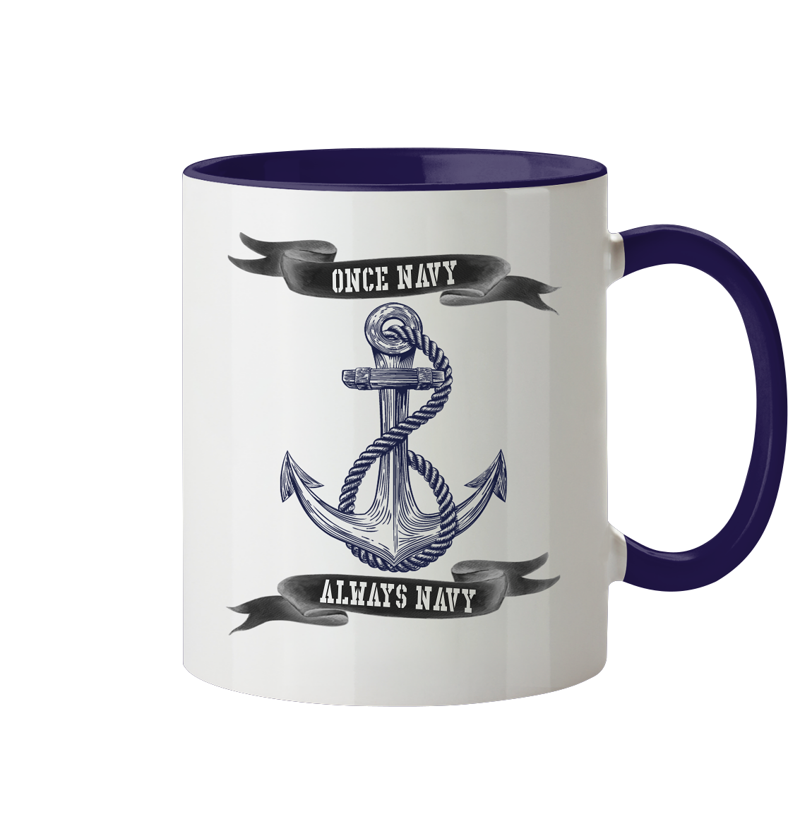 ANKER once Navy - always Navy - Tasse zweifarbig