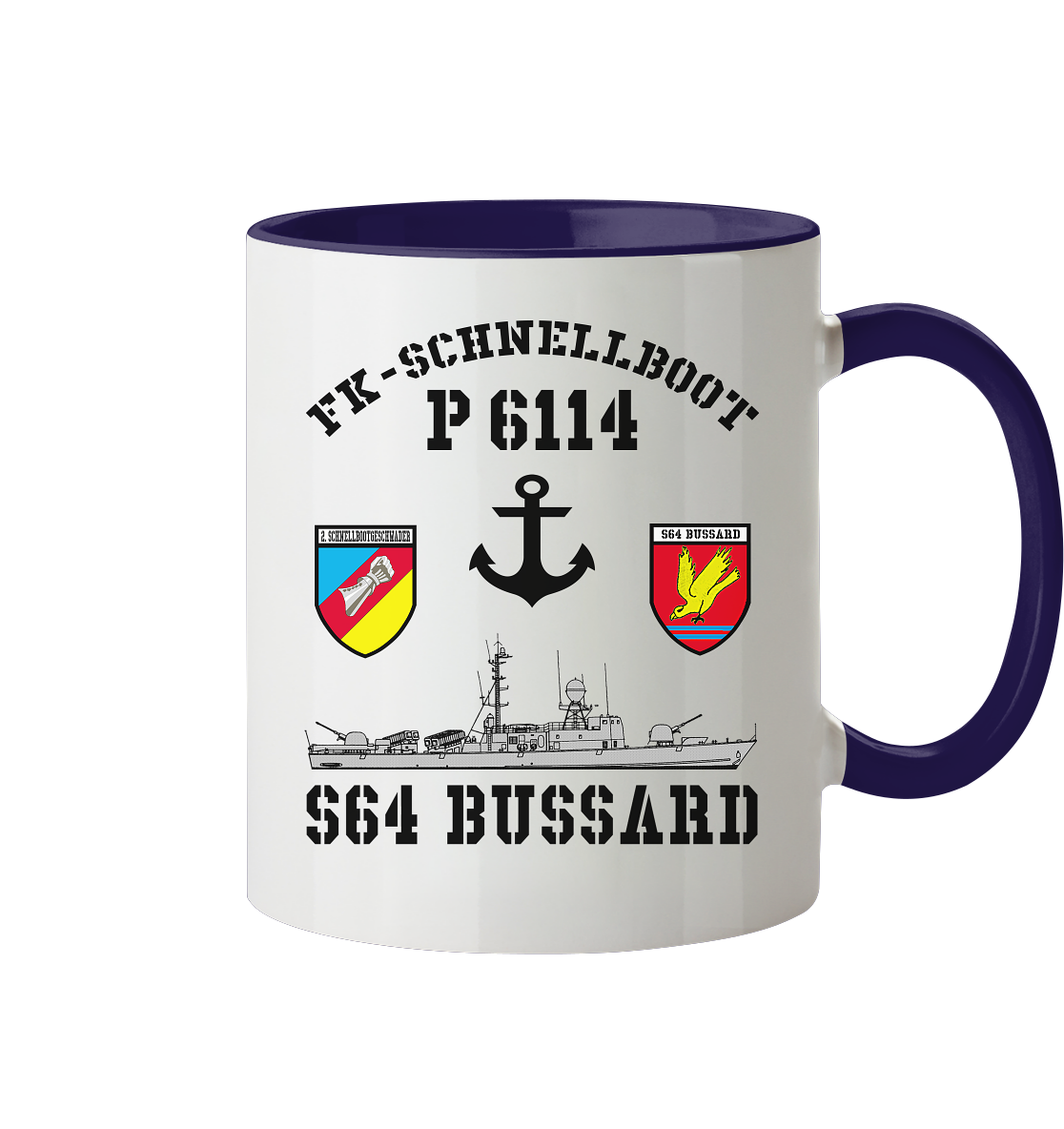 FK-Schnellboot P6114 BUSSARD 2.SG Anker - Tasse zweifarbig