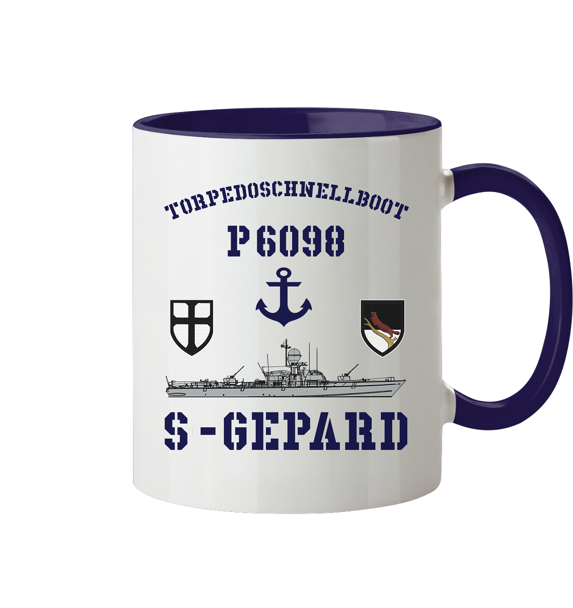 Torpedoschnellboot P6098 S-GEPARD Anker - Tasse zweifarbig