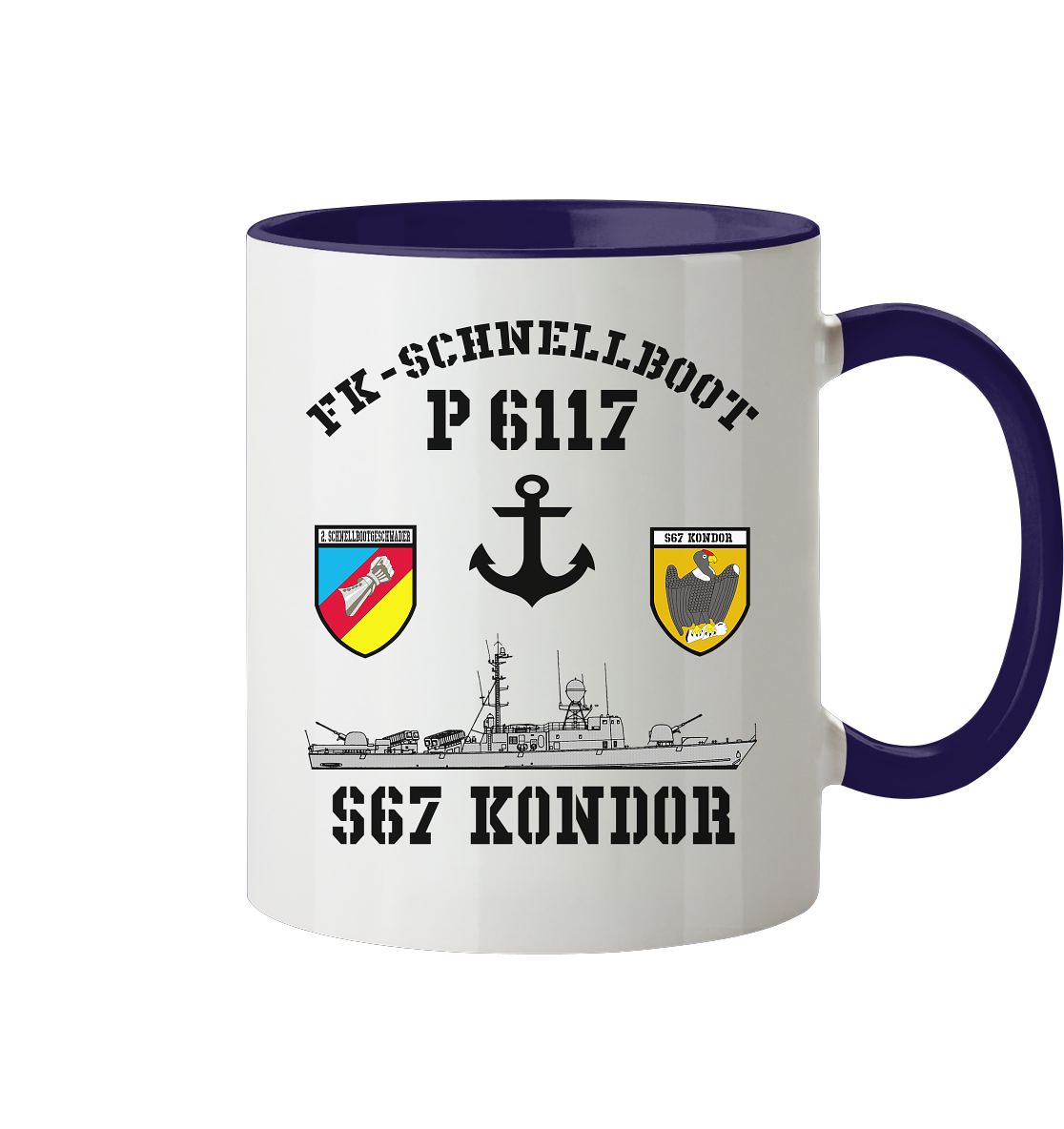 FK-Schnellboot P6117 KONDOR 2.SG Anker - Tasse zweifarbig