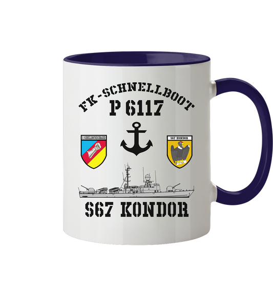 FK-Schnellboot P6117 KONDOR 2.SG Anker - Tasse zweifarbig