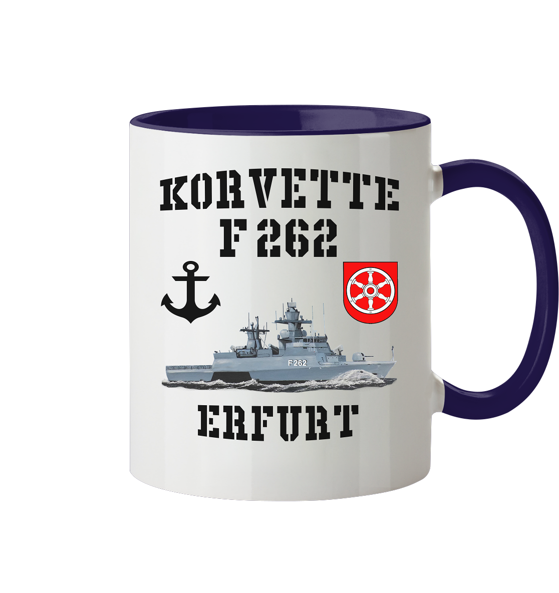 Korvette F262 ERFURT Anker - Tasse zweifarbig