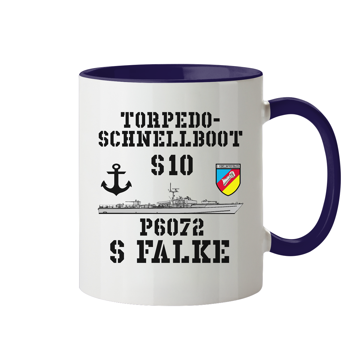 Torpedo-Schnellboot S10 P6072 FALKE Anker - Tasse zweifarbig