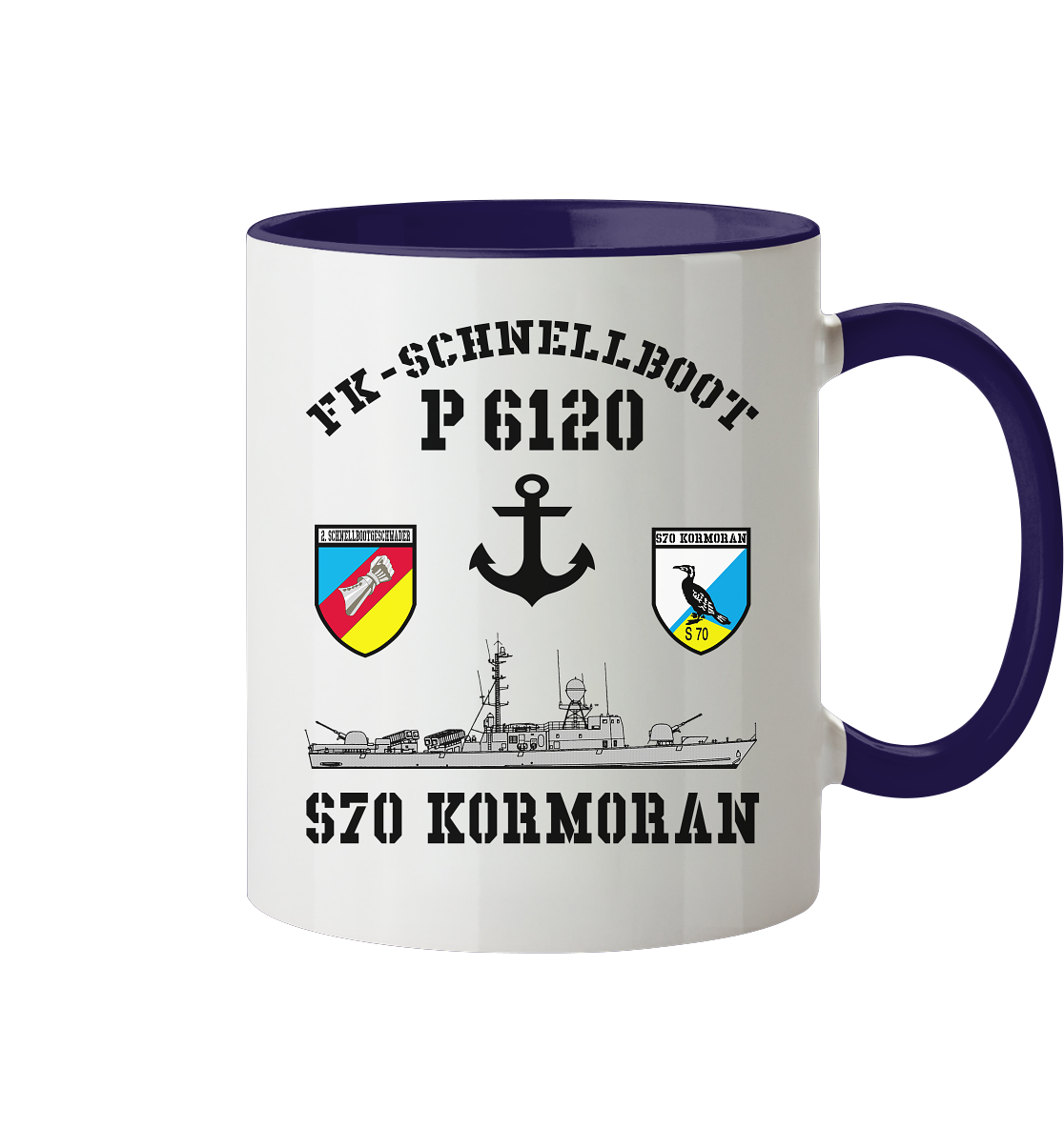 FK-Schnellboot P6120 KORMORAN 2.SG Anker - Tasse zweifarbig