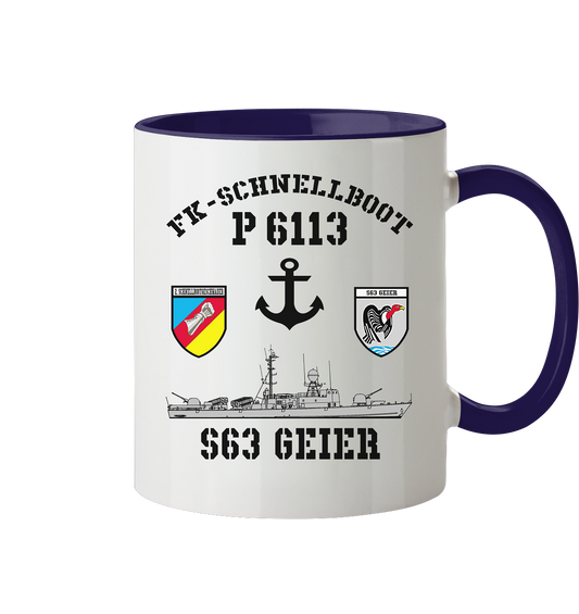 FK-Schnellboot P6113 GEIER 2.SG Anker - Tasse zweifarbig