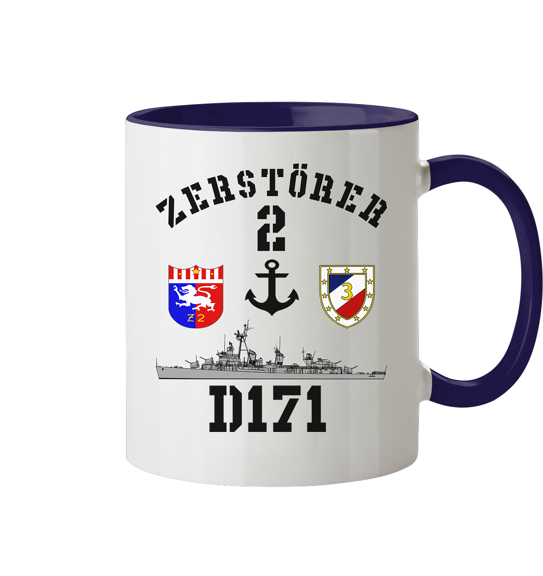 D171 ZERSTÖRER 2 Anker - Tasse zweifarbig