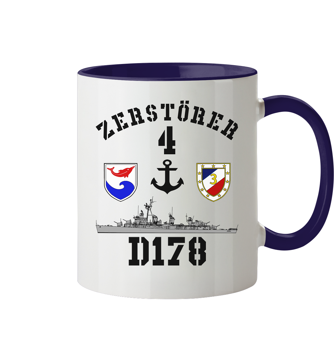 D178 ZERSTÖRER 4 Anker   - Tasse zweifarbig