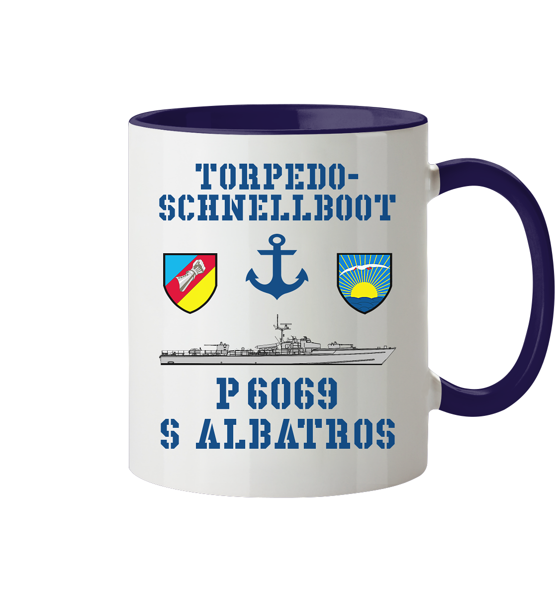 Torpedo-Schnellboot P6069 ALBATROS Anker - Tasse zweifarbig
