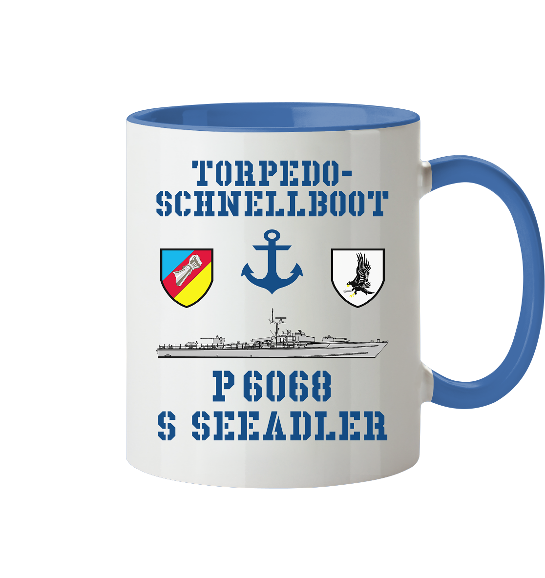 Torpedo-Schnellboot P6068 SEEADLER Anker - Tasse zweifarbig