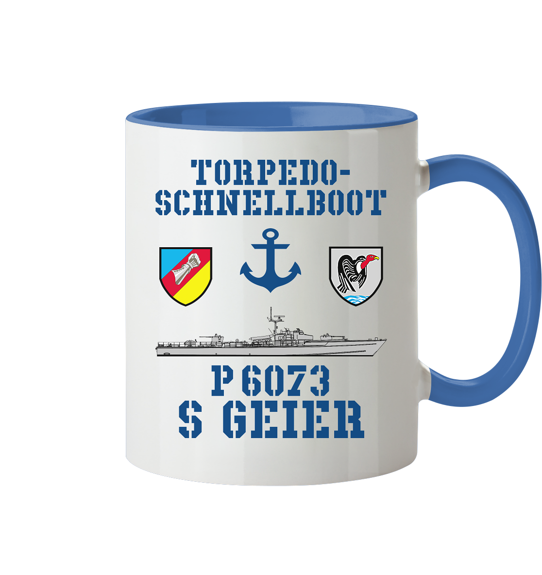 Torpedo-Schnellboot P6073 GEIER Anker - Tasse zweifarbig