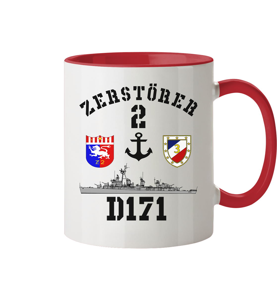 D171 ZERSTÖRER 2 Anker - Tasse zweifarbig